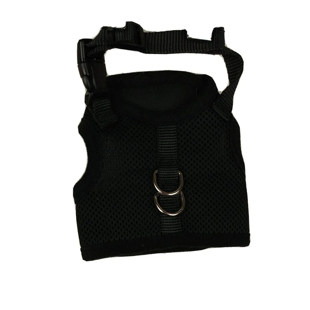 Black Comfort Mesh Adjustable Dog Cat Harness for Puppies or Kitties Size XS/S